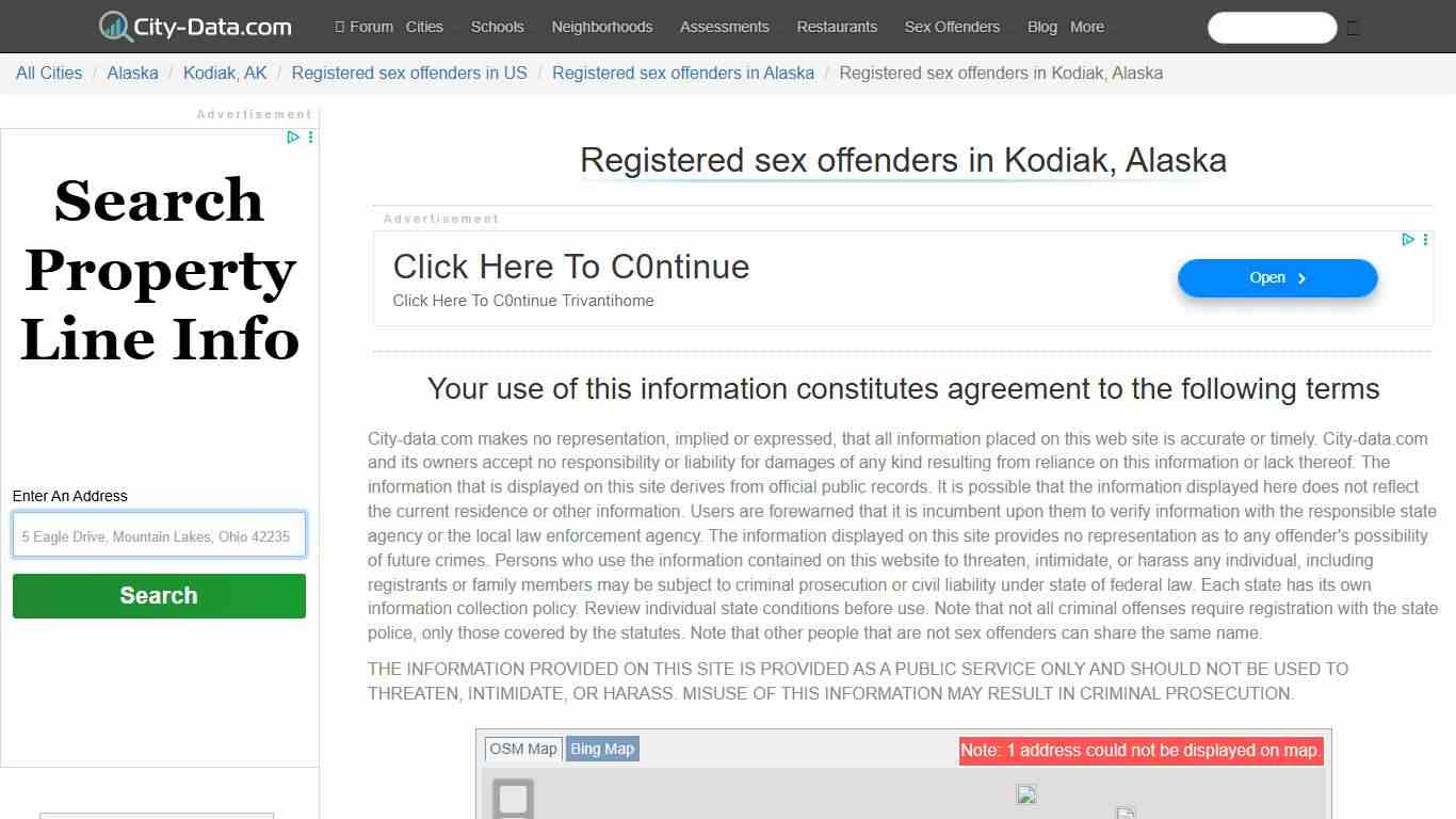 Registered sex offenders in Kodiak, Alaska - crimes listed, registry-based, living in this city
